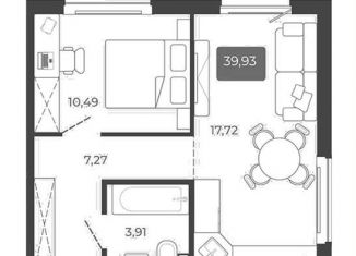 Продажа 2-комнатной квартиры, 39.9 м2, Новосибирская область