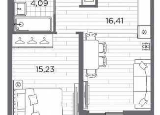 Продам однокомнатную квартиру, 42.1 м2, Санкт-Петербург, метро Горный институт