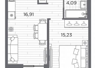 Продам 1-ком. квартиру, 42.8 м2, Санкт-Петербург, метро Горный институт