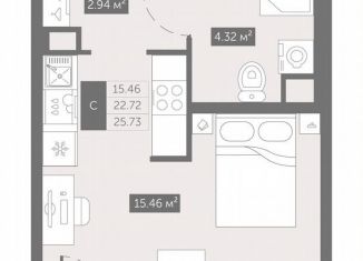 Продается квартира студия, 25.7 м2, посёлок Шушары