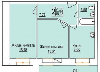 Продаю 2-ком. квартиру, 55.2 м2, Благовещенск, Заводская улица, 4/9, ЖК Лазурный Берег