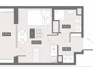 Продается квартира студия, 23.3 м2, посёлок Шушары
