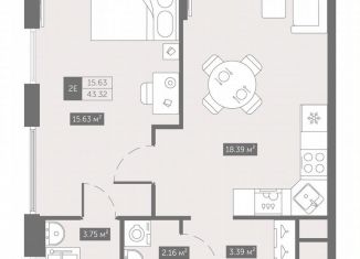 Продаю 1-ком. квартиру, 43.3 м2, посёлок Шушары
