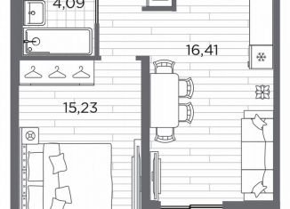 Продажа 1-комнатной квартиры, 42.1 м2, Санкт-Петербург, муниципальный округ Гавань, Клубный переулок