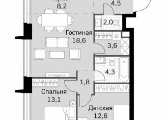2-ком. квартира на продажу, 68.7 м2, Москва, Хорошевский район