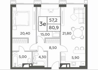 Продаю двухкомнатную квартиру, 79 м2, Москва, район Раменки, проспект Генерала Дорохова, вл1к1