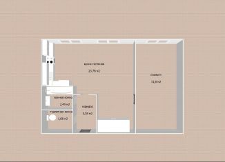 Продается 1-ком. квартира, 45.1 м2, посёлок Матросы, Пряжинское шоссе, 27Б