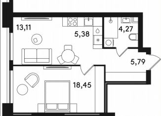 Продам 1-ком. квартиру, 47 м2, Москва, ВАО