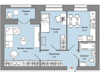 Продажа двухкомнатной квартиры, 50 м2, Ульяновск, жилой комплекс Город Новаторов, 2, Засвияжский район
