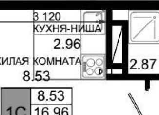Квартира на продажу студия, 18.6 м2, Ростов-на-Дону, Элеваторный переулок, 6/3, Октябрьский район