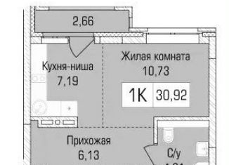 Продам 1-ком. квартиру, 30.9 м2, Новосибирск, улица Василия Клевцова, 3