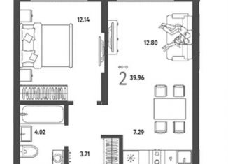 Продается 2-ком. квартира, 40 м2, Новосибирск, метро Площадь Гарина-Михайловского, 2-я Сухарная улица, 109