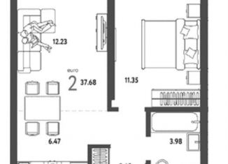 Продаю двухкомнатную квартиру, 37.7 м2, Новосибирск, метро Площадь Гарина-Михайловского