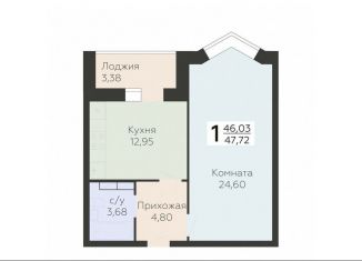 Продаю однокомнатную квартиру, 47.7 м2, Орловская область, улица Панчука, 83Б