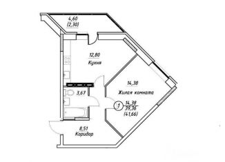 Продам 1-комнатную квартиру, 41.7 м2, Дмитров, ЖК Дмитров Парк