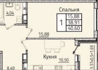 Однокомнатная квартира на продажу, 40.3 м2, Новороссийск, улица Котанова, 7к3, ЖК Классика