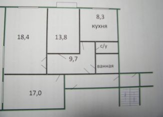 Продажа 3-комнатной квартиры, 72.1 м2, Московская область, улица Матросова, 13