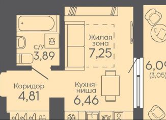 Продажа квартиры студии, 25.5 м2, Свердловская область, Новосинарский бульвар, 5