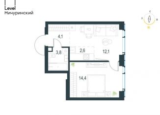 Продается 2-комнатная квартира, 37 м2, Москва, метро Раменки, жилой комплекс Левел Мичуринский, к3