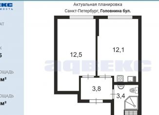Продаю 1-комнатную квартиру, 32.1 м2, Санкт-Петербург, муниципальный округ Гавань