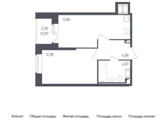 Продается однокомнатная квартира, 36 м2, Санкт-Петербург, муниципальный округ Рыбацкое, жилой комплекс Живи в Рыбацком, 5