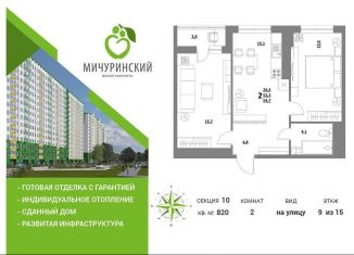 Двухкомнатная квартира на продажу, 54.7 м2, Тверская область, Оснабрюкская улица, 10