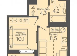 Продам 1-комнатную квартиру, 31.7 м2, Екатеринбург, Новосинарский бульвар, 6