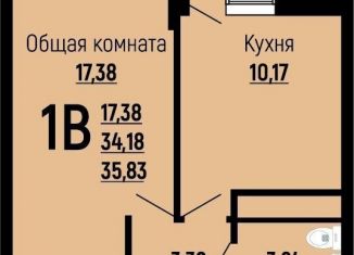 Двухкомнатная квартира на продажу, 35.8 м2, Краснодарский край, Заполярная улица, 39к7