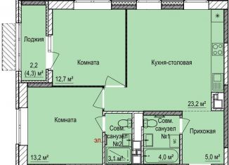 Продаю двухкомнатную квартиру, 61.2 м2, Ижевск, ЖК Покровский