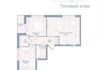 Продам двухкомнатную квартиру, 53.5 м2, Астраханская область, Моздокская улица, 40