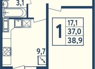 Продажа 1-комнатной квартиры, 38.9 м2, Уфа, Дёмский район, улица Мечтателей