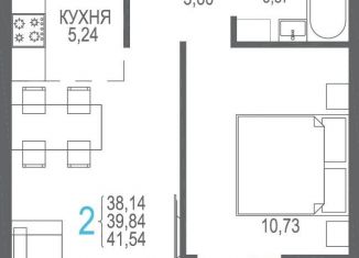 Продается 2-комнатная квартира, 39.8 м2, село Прибрежное