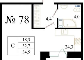 Продается квартира студия, 34.5 м2, Ленинградская область, Медицинский проезд