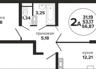 Продажа 2-комнатной квартиры, 56.9 м2, Краснодар, Российская улица, 257/7лит1, Прикубанский округ