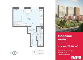 Продажа квартиры студии, 26 м2, Санкт-Петербург, метро Проспект Ветеранов