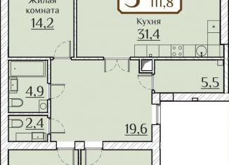 Продается 3-комнатная квартира, 115 м2, Чебоксары, улица Дегтярёва, поз1Б