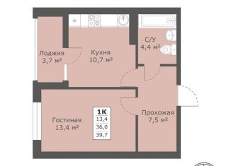 Продам 1-комнатную квартиру, 39.7 м2, Ставрополь, Промышленный район