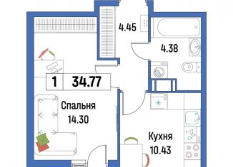 1-ком. квартира на продажу, 34.8 м2, Ленинградская область