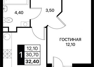 Продам 1-комнатную квартиру, 32.4 м2, Ростов-на-Дону
