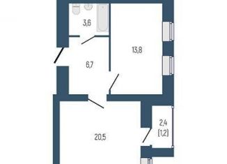 Продам 1-комнатную квартиру, 46.1 м2, Берёзовский