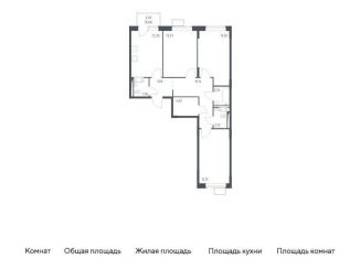 Продам трехкомнатную квартиру, 78.5 м2, Москва, жилой комплекс Новое Внуково, к22