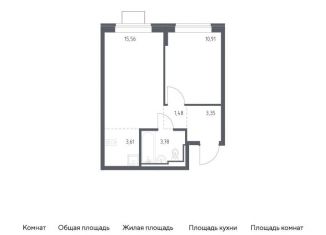 Продается 1-комнатная квартира, 38.7 м2, Московская область, жилой комплекс Богдановский Лес, 10.2