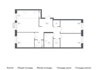 Продам трехкомнатную квартиру, 76.5 м2, Москва, проспект Куприна, 36к1