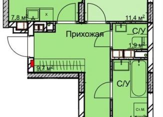 2-комнатная квартира на продажу, 59.6 м2, Нижний Новгород, метро Заречная