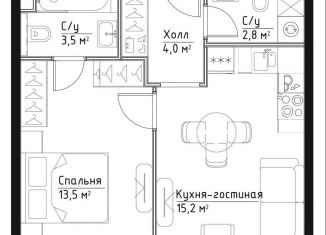 Продаю 2-комнатную квартиру, 39 м2, Москва, метро Павелецкая, Дубининская улица, 63с4