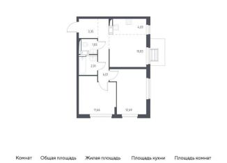 2-комнатная квартира на продажу, 54 м2, Московская область, микрорайон Пригород Лесное, к6