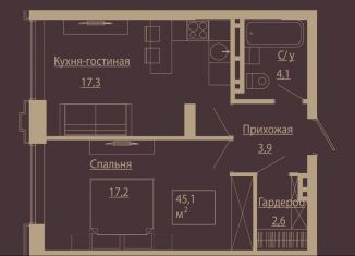 Продажа двухкомнатной квартиры, 44.9 м2, Новосибирск, метро Площадь Ленина, улица Чаплыгина, 54