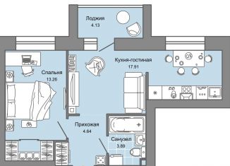 Продаю двухкомнатную квартиру, 42 м2, Ульяновск, жилой комплекс Город Новаторов, 1, Засвияжский район