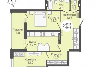 Продажа двухкомнатной квартиры, 70.3 м2, Новосибирск, улица Петухова, 168с2, Кировский район