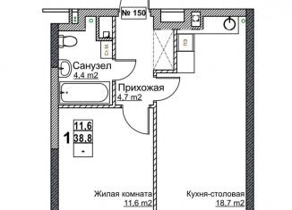 Продаю 1-комнатную квартиру, 38.8 м2, Нижний Новгород, метро Московская